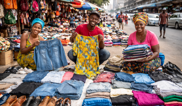 Vibrant street market in Africa